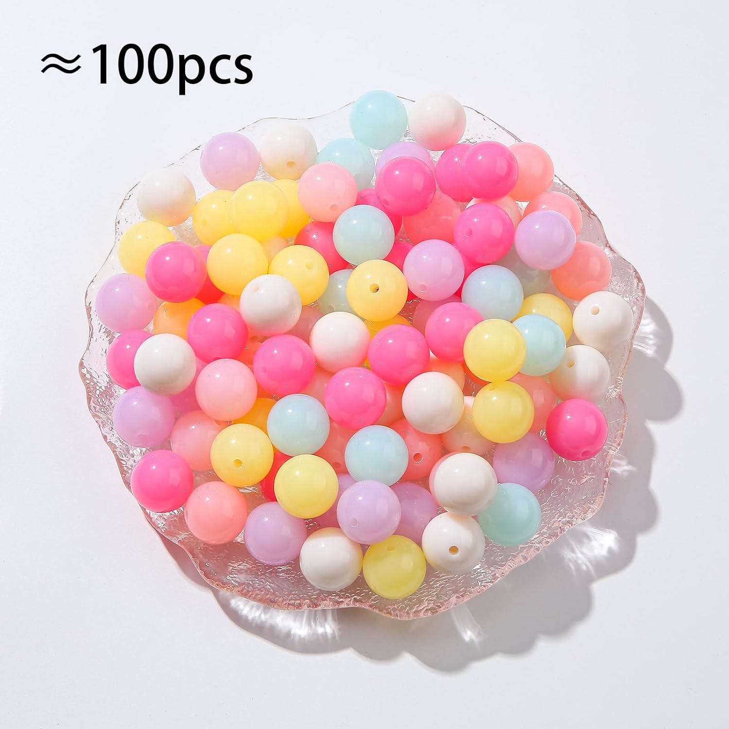 16mm Acrylic Beads 100pcs Pink Candy Color Bead Pen Bubblegum Beads DIY Beading Hairband Bracelets Necklace Craft for DIY Jewelry Making (Cute Pink) - Image 2