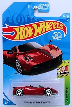 Hot Wheels 2018 50th Anniversary HW Exotics 17 Pagani Huayra 243/365, Maroon Die-Cast Car Model, 164 Scale, Unisex, Kids