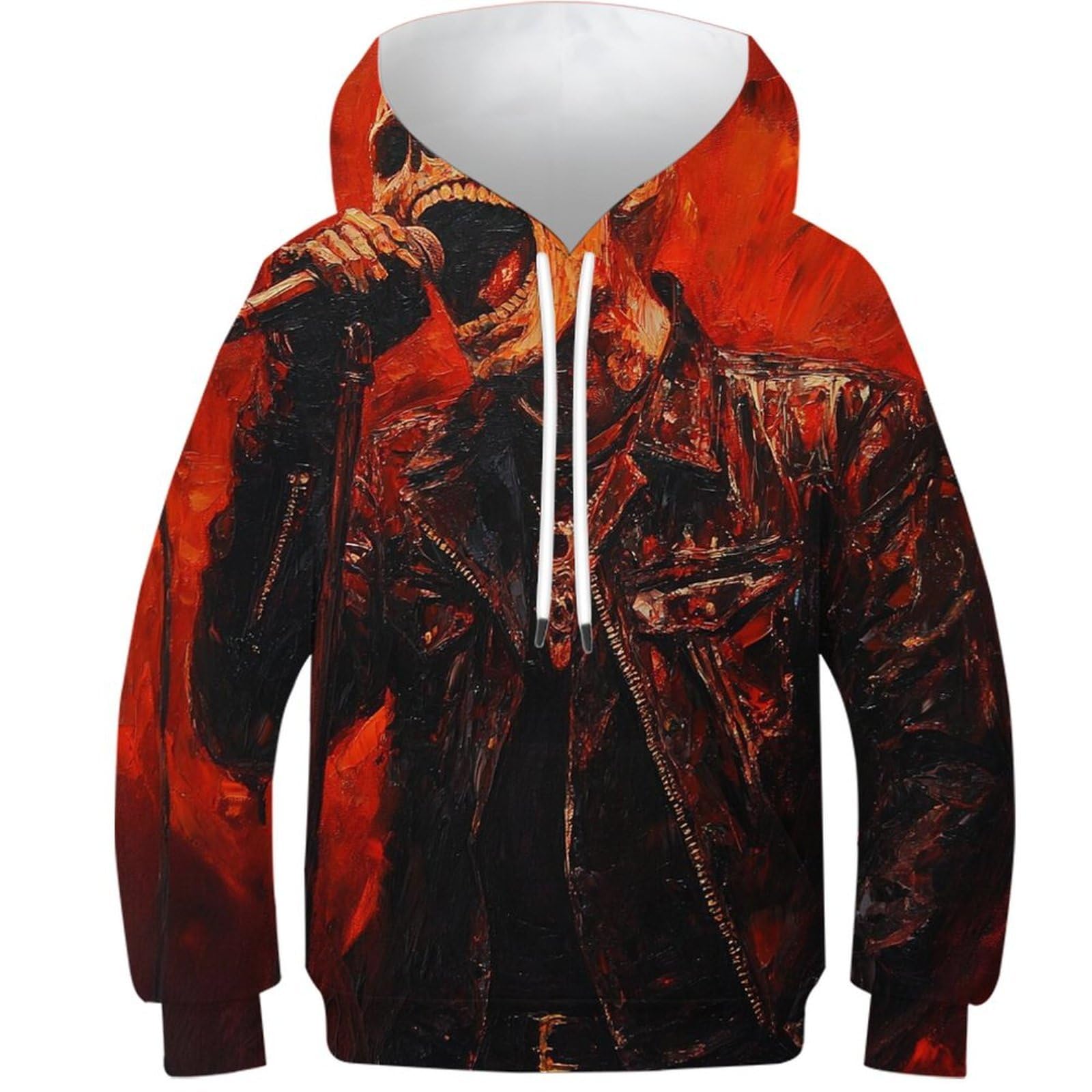 Sweat à capuche enfant motif tête de mort pull graphique 3D - 8