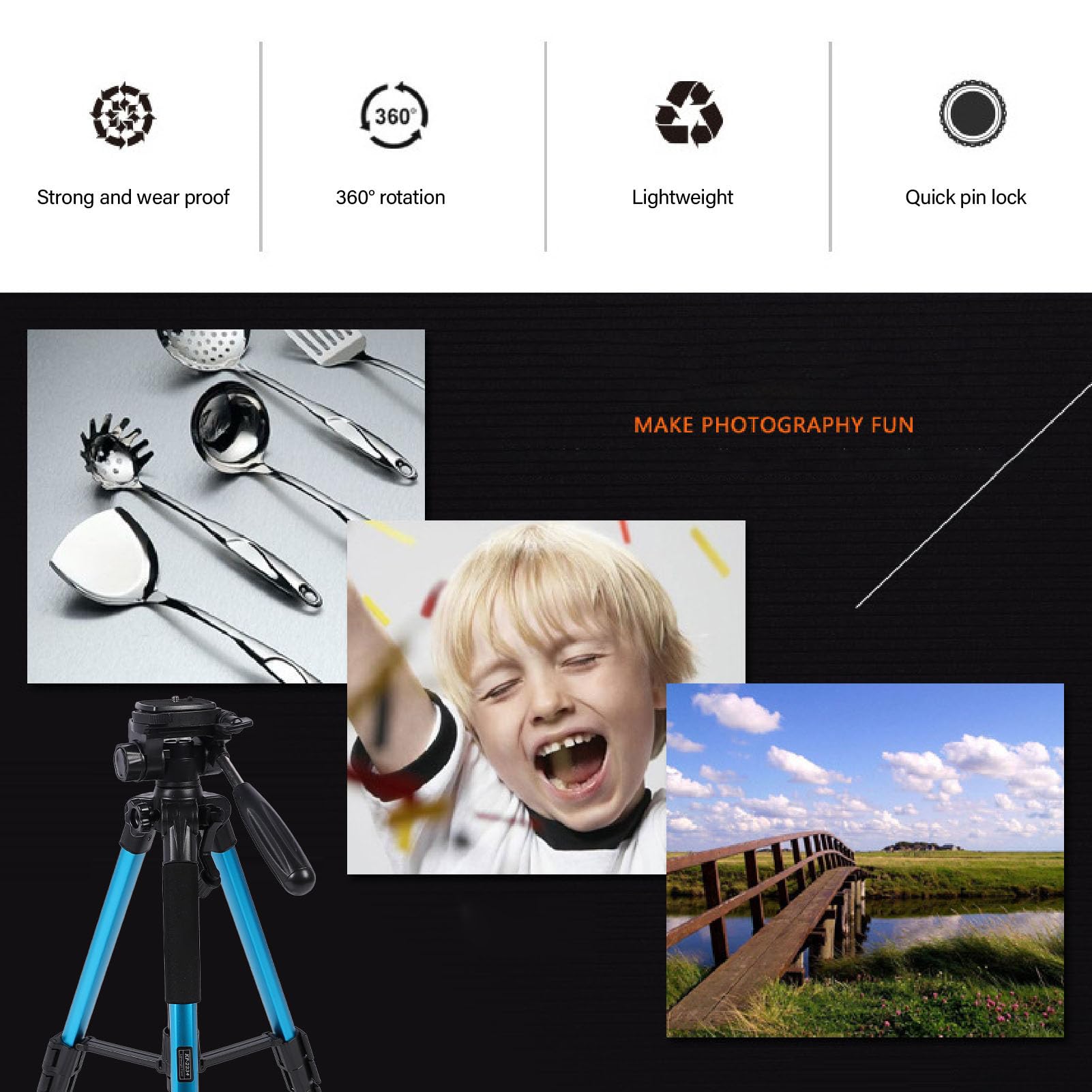 Cocoarm Treppiede DSLR con Gamba Regolabile in Lega di Alluminio per