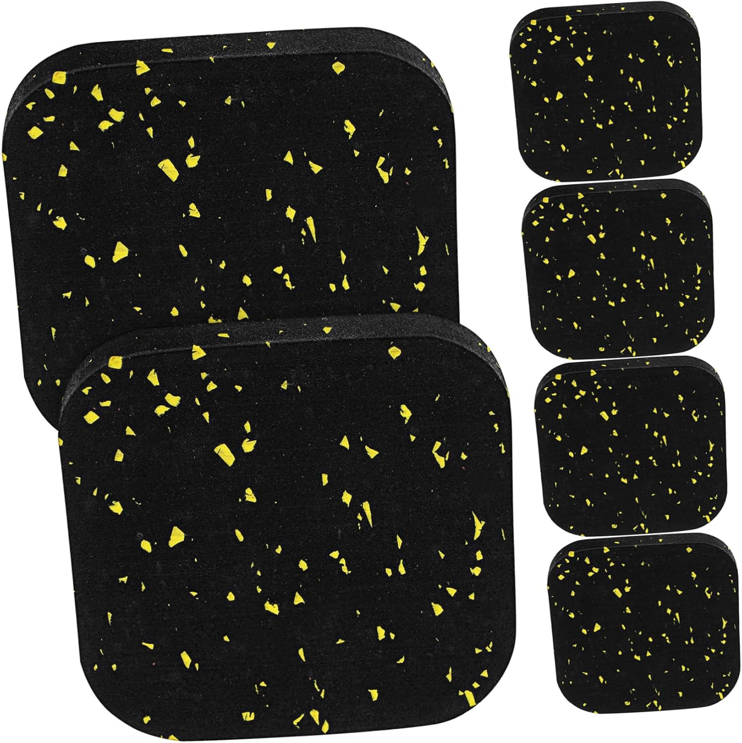 POPETPOP 6 PCS Rubber Treadmill Mat Pads High Density Non Slip Vibration Exercise Equipment Mats for Noise Reduction and Floor Protection Home Gym