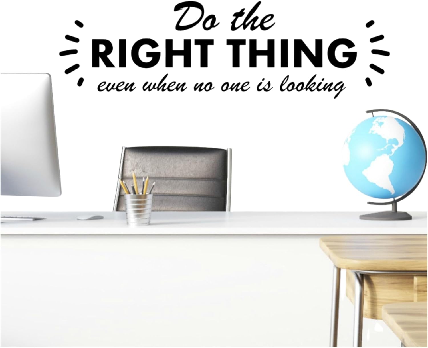 Do The Right Thing Even When No One is Looking Wall Decal, Teacher Classroom Decor, 28"x 9" Black