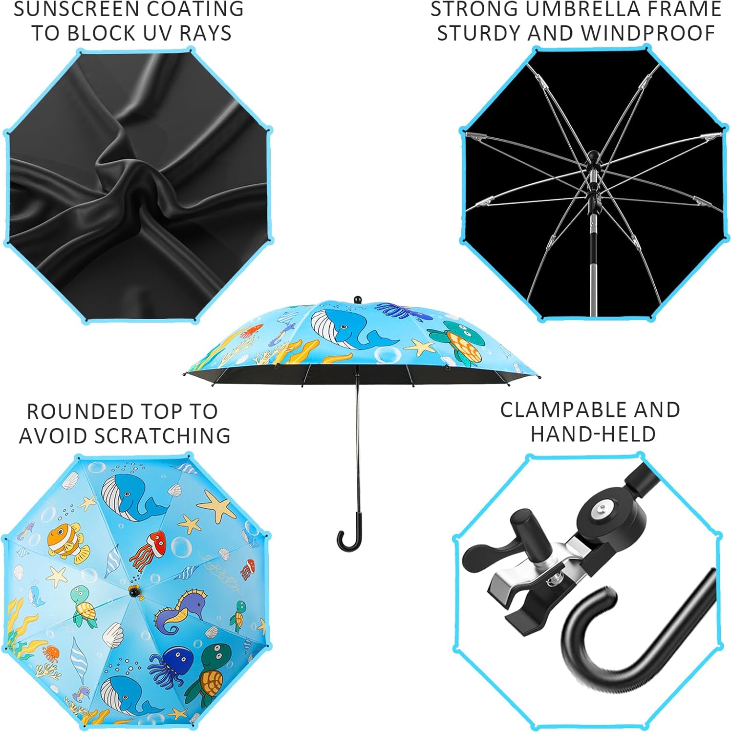 2 Pack Kids Camping Chair - Kids Beach Chair with Umbrella - Foldable Storage Cup Holder Durable, wear-Resistant, Non-Slip, Lightweight Design for Beach, Patio, Outdoors, Lawn (Pink+Blue)