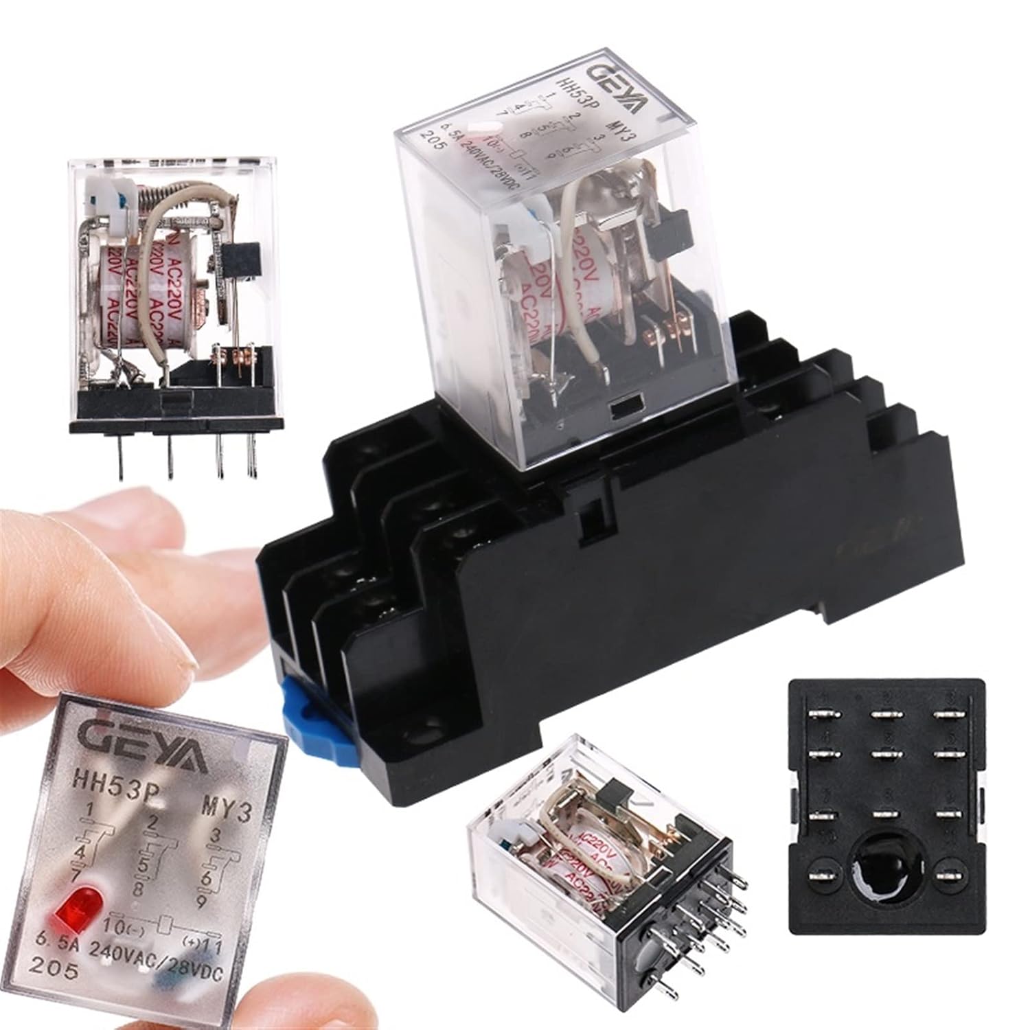 11Pins Mini Relay DC5V DC12V DC24V AC110V AC220V HH53P 5A Miniature Electromagnetic General Purpose(AC12V)