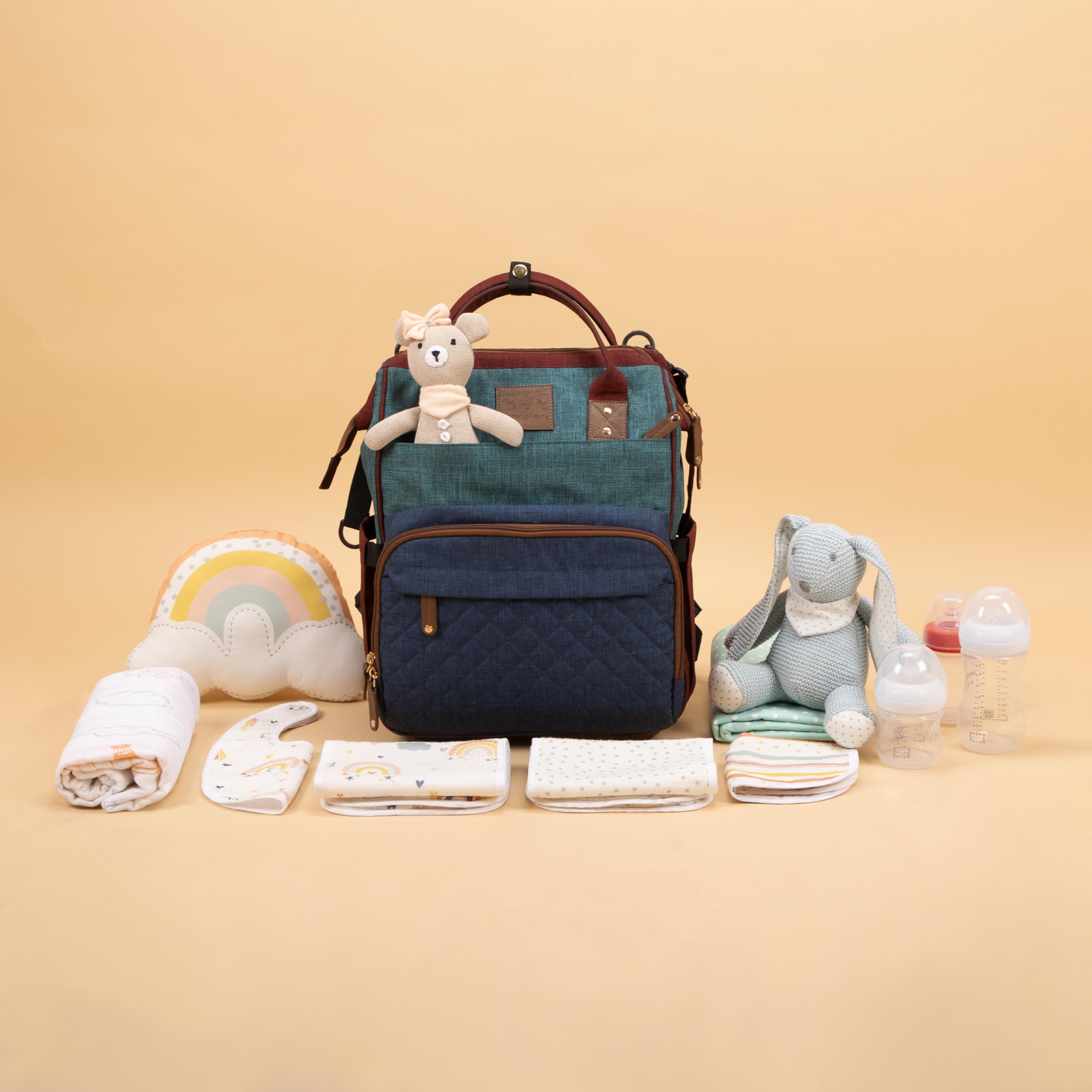 abracadabra Diaper Bag with Changing Station For Mother, Maternity Bag for Newborn Baby, Waterproof and Multipurpose, (38 x 28 x 22 cm) - Multicolor - Image 7 thumbnail