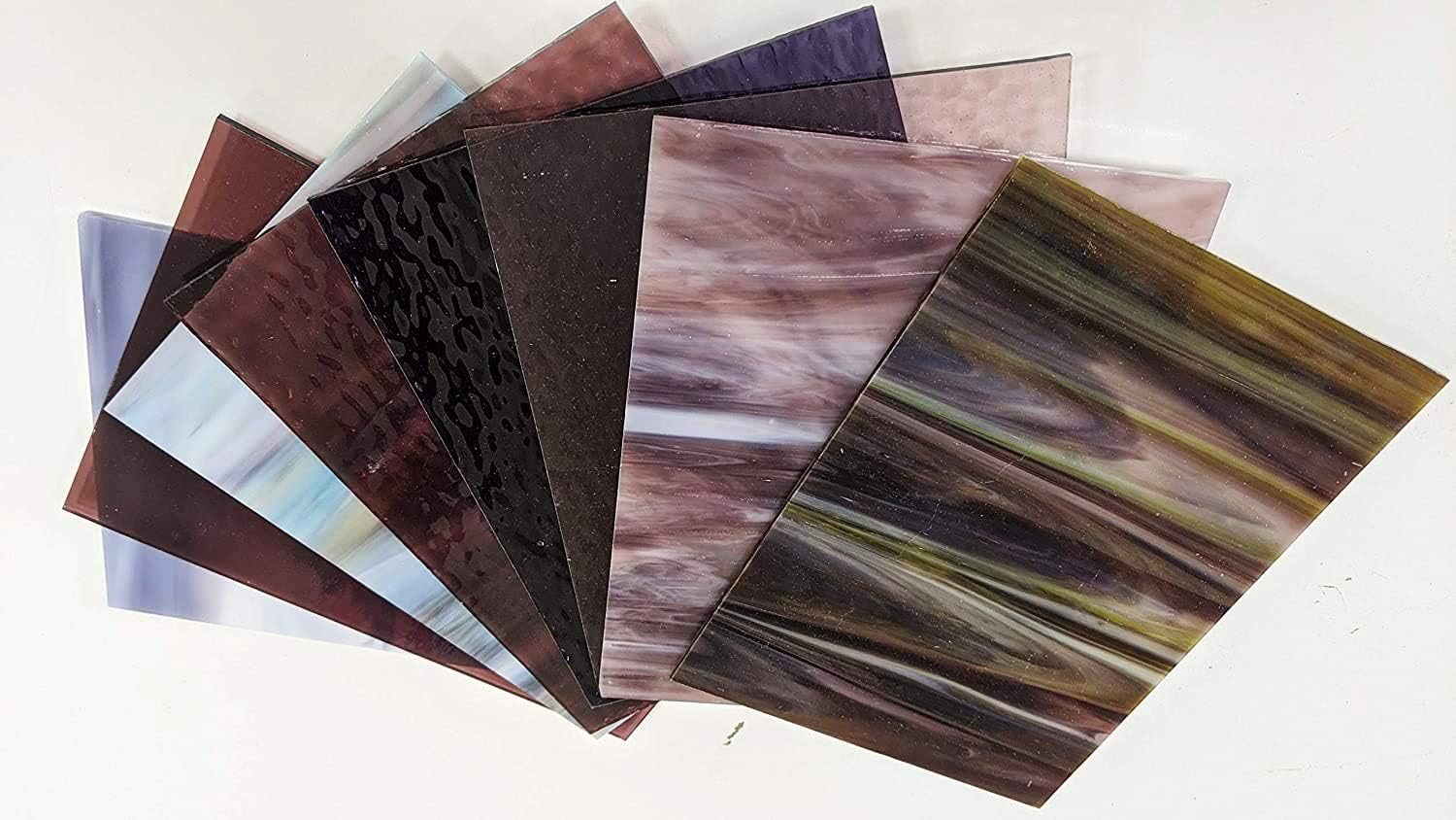 6" X 8" Purple Variety Stained Glass Pack - (8 Sheets) by BiNARi Glass Studio
