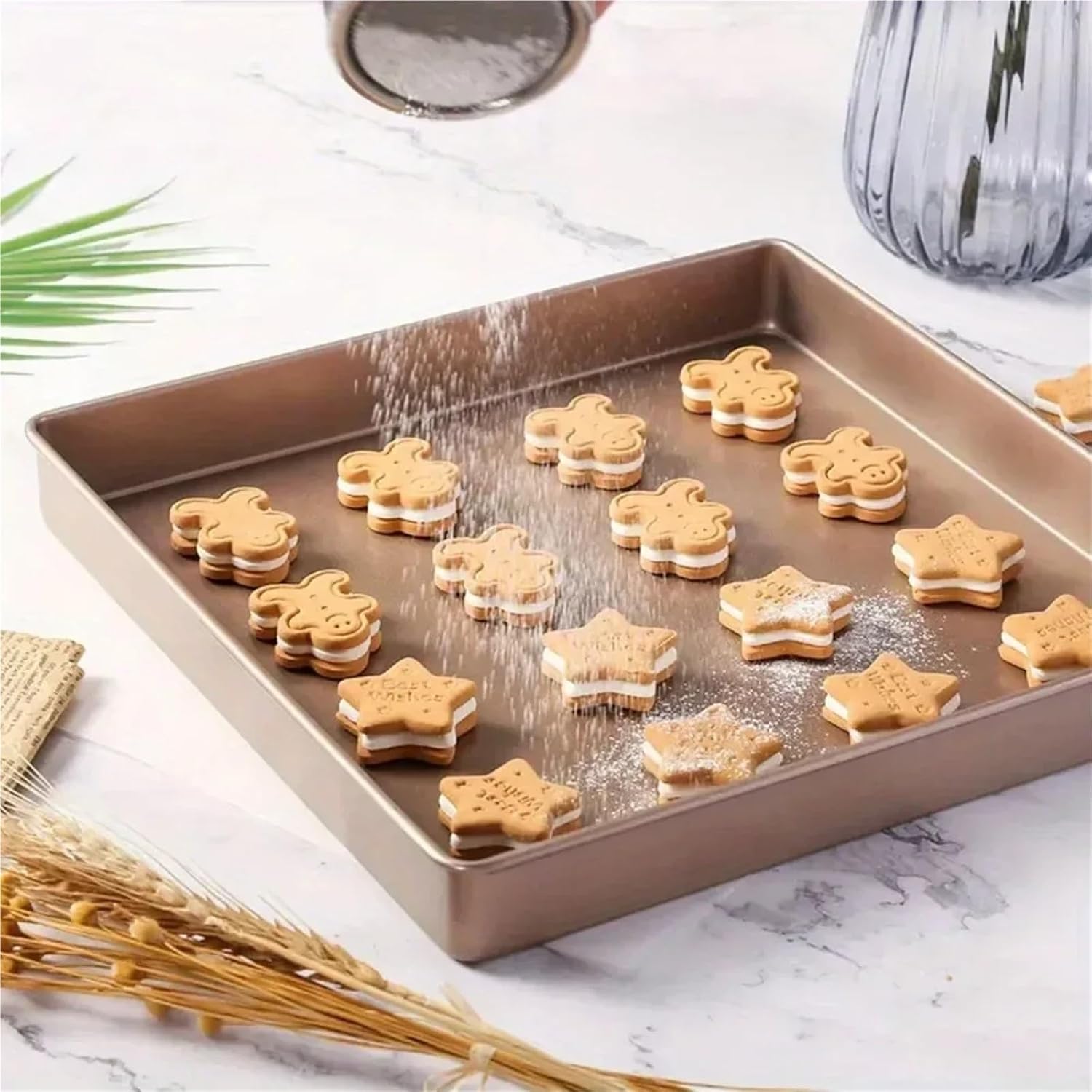 1Pc Carbon Steel Rectangular Cake Mold Non-Stick Baking Tray for Swiss Roll Nougat Pastry Pizza Baking
