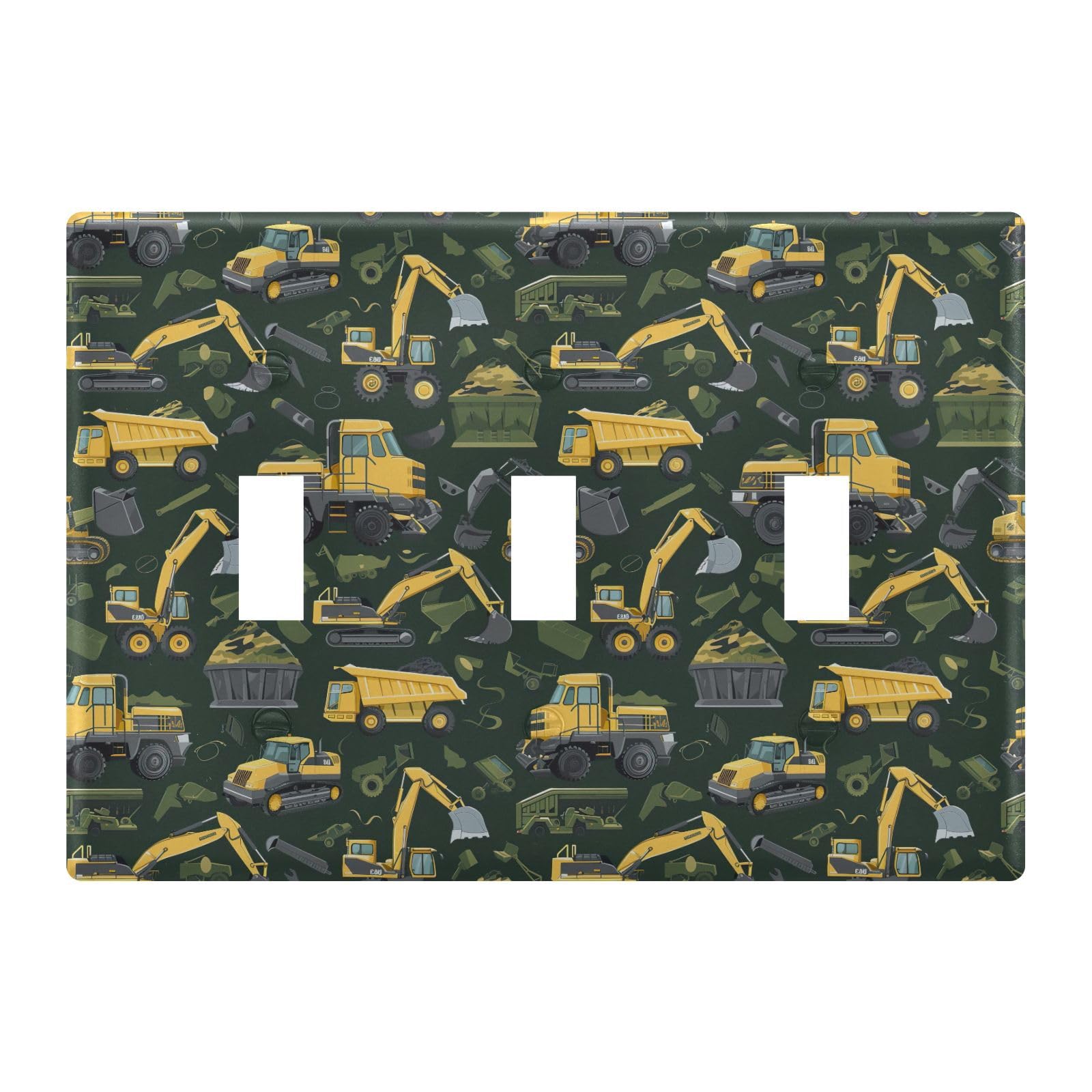 Light Switch Cover Excavator Engineering Vehicle Wall Plates for Electrical Outlets 3 Gang 202b5772