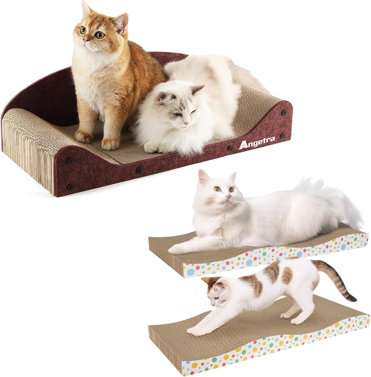26" Cardboard Cat Scratcher Bed & 2 Pack Cat Scratching Board