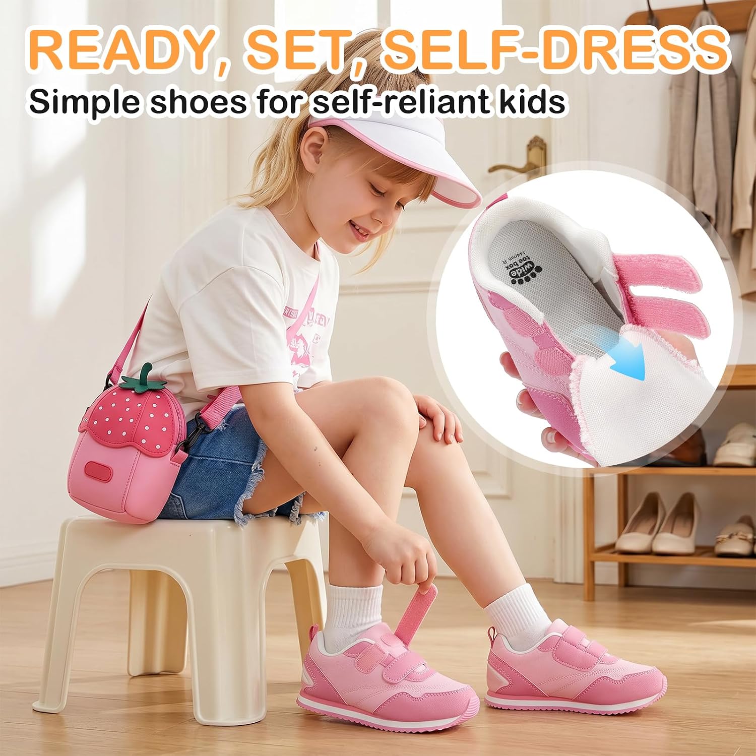 Boys Girls Athletic Sneakers Wide Toe T5-L1 US Wide