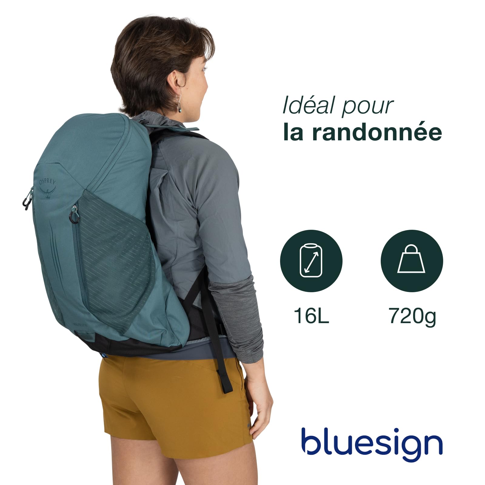Osprey Hikelite LT Sac de randonnée unisexe, 16L, Botswana Purple