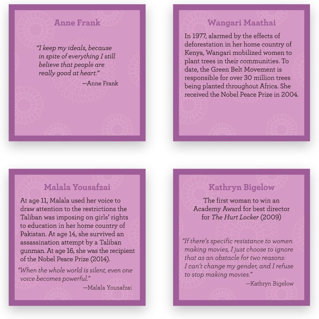 TableTopics Inspiring Women Question Card Game - 135 Conversation Starter Cards with Inspirational Quotes and Prompts for Discussions About Female Role Models, Perfect for Girls’ Nights