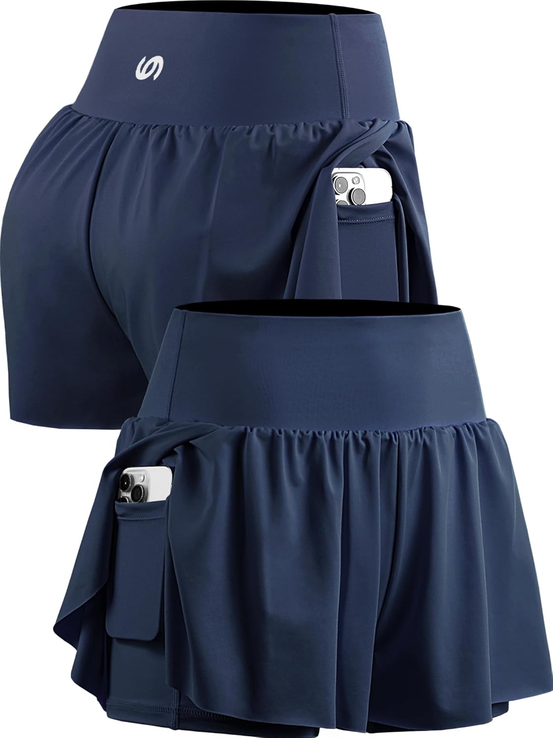 CADMUS 2 in 1 Women's Spandex Athletic Shorts Gym Yoga Shorts Pockets - Image 8