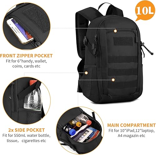 Miniatura 4 de Huntvp - Mochila militar de 10 L con mochila Molle para caza camping senderismo viaje