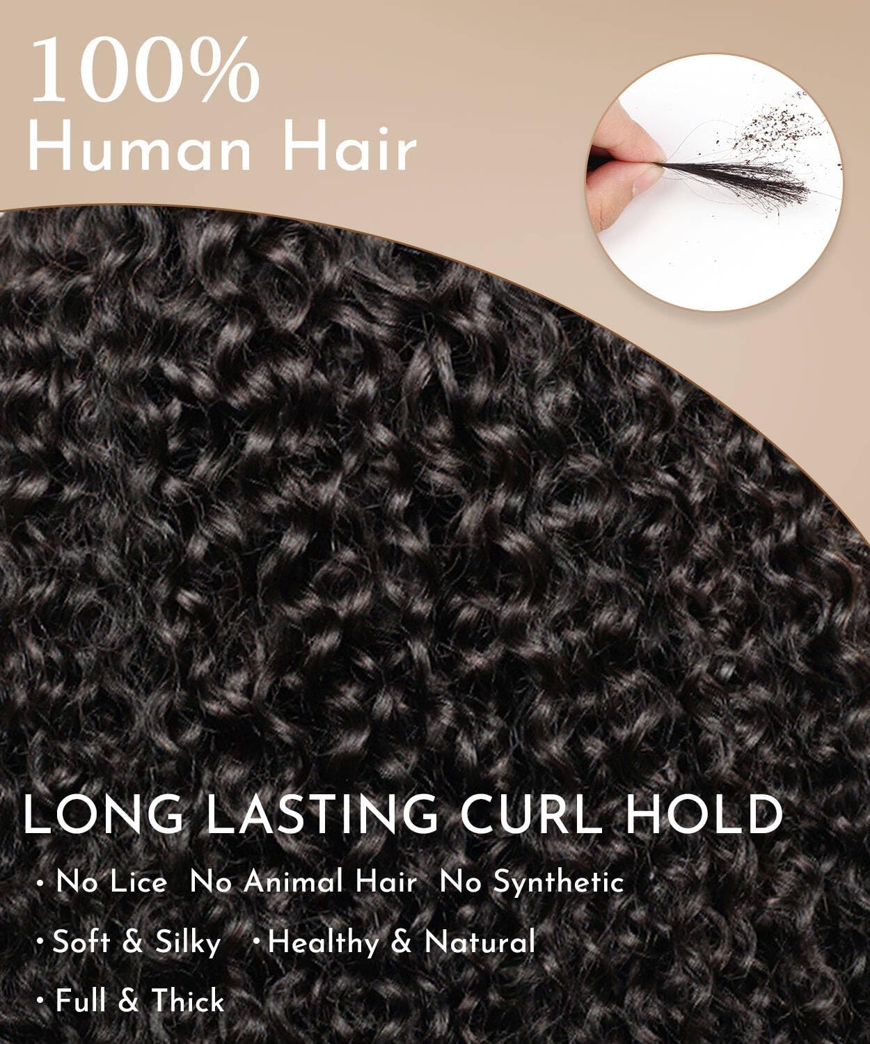 Curly Half Wig Human Hair - 3 In 1 Wear and Go Glueless Kinky Curly Half Wigs for Black Women, 200% Density Seamless Flip over Drawstring Human Hair Half Wig, Beginner Friendly 18 Inch