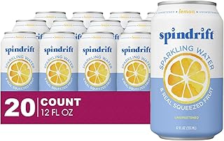 20- Pack of Lemon Sparkling Water & Real Squeezed Fruit 12 fl oz Can