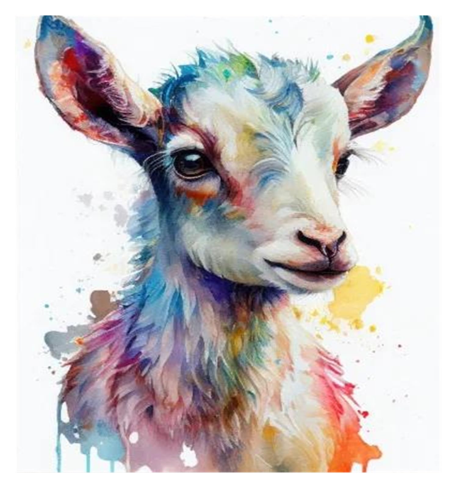 Affiche de peinture animale colorée aquarelle pour une décoration de maison moderne