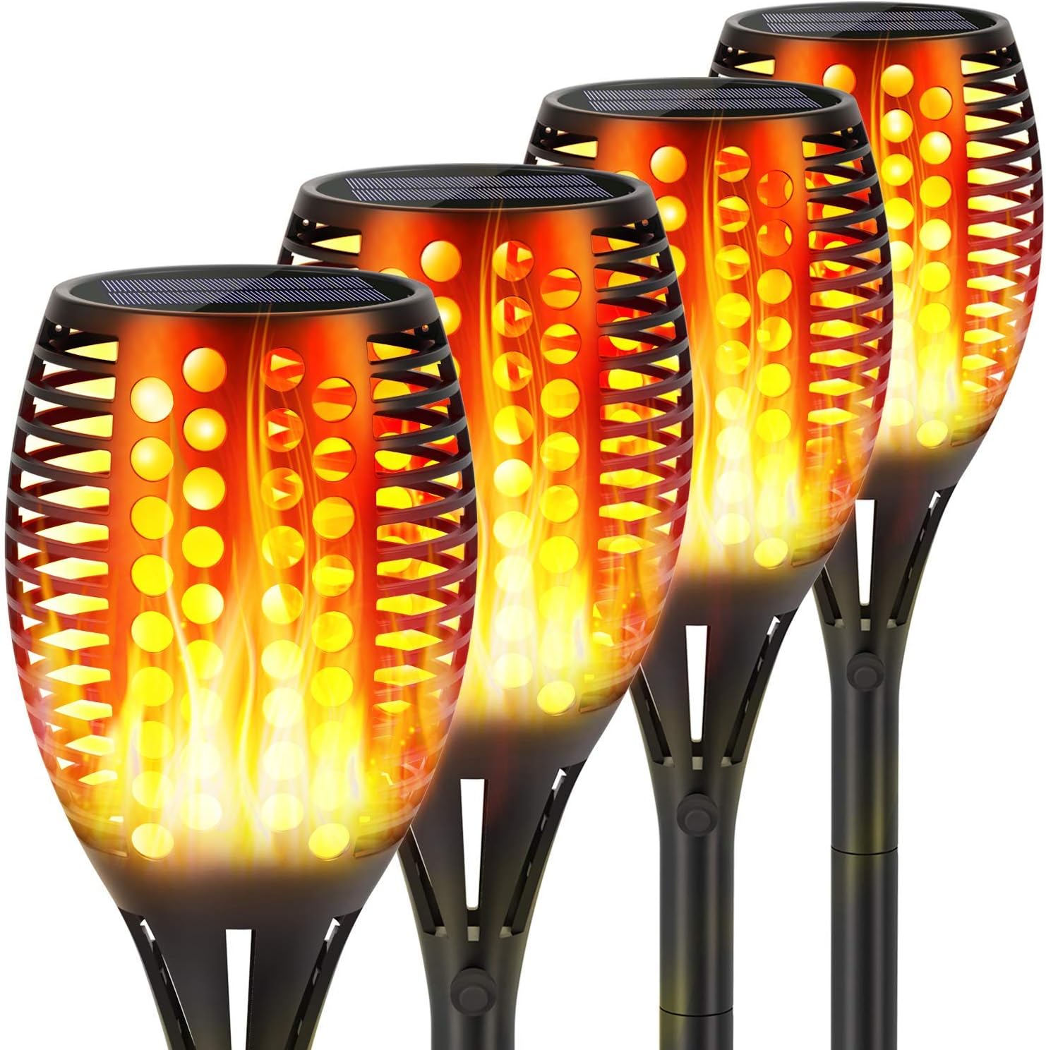 Labensanwa Solar Torch Lights Outdoor Flickering Flame Solar Light Waterproof Landscape Decoration Lighting LED Fire Effect Garden Night Light with Auto On/Off Dusk to Dawn for Garden Driveway Patio