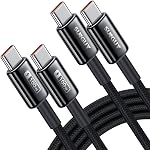 SUNGUY 100W USB C à USB Câble C [2-Pack 3.3FT] Alliage de zinc 5A Chargement rapide USBC à USBC Câble en Nylon tressé USB Cord de chargeur de type C pour iPhone 17/16/15, MacBook, iPad Pro, Samsung S26/S25/S24/S23