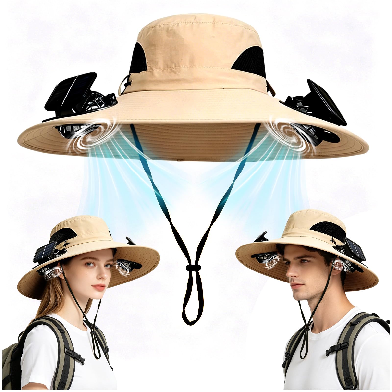 TOGETDREAM Gorra Con Ventilador Sombrero Con Ventilador Solar Gorro Para El Sol Hombre