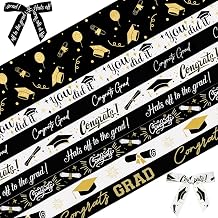 Hying 8 Rolls 2026 Graduation Ribbons for Wrapping Gifts, Congratulations Grosgrain Ribbons for Graduation Decoration DIY Party, 3/8"/ 2" X 24 Yards Class of 2026 White Black Ribbon for Graduation
