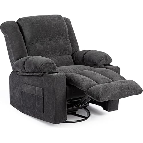 Recliner Chair Rocker Modern Ergonomic Lounge 360 Degree Swivel Single Sofa Seat Living Room Lounge Recliners on Clearance Foam Filling
