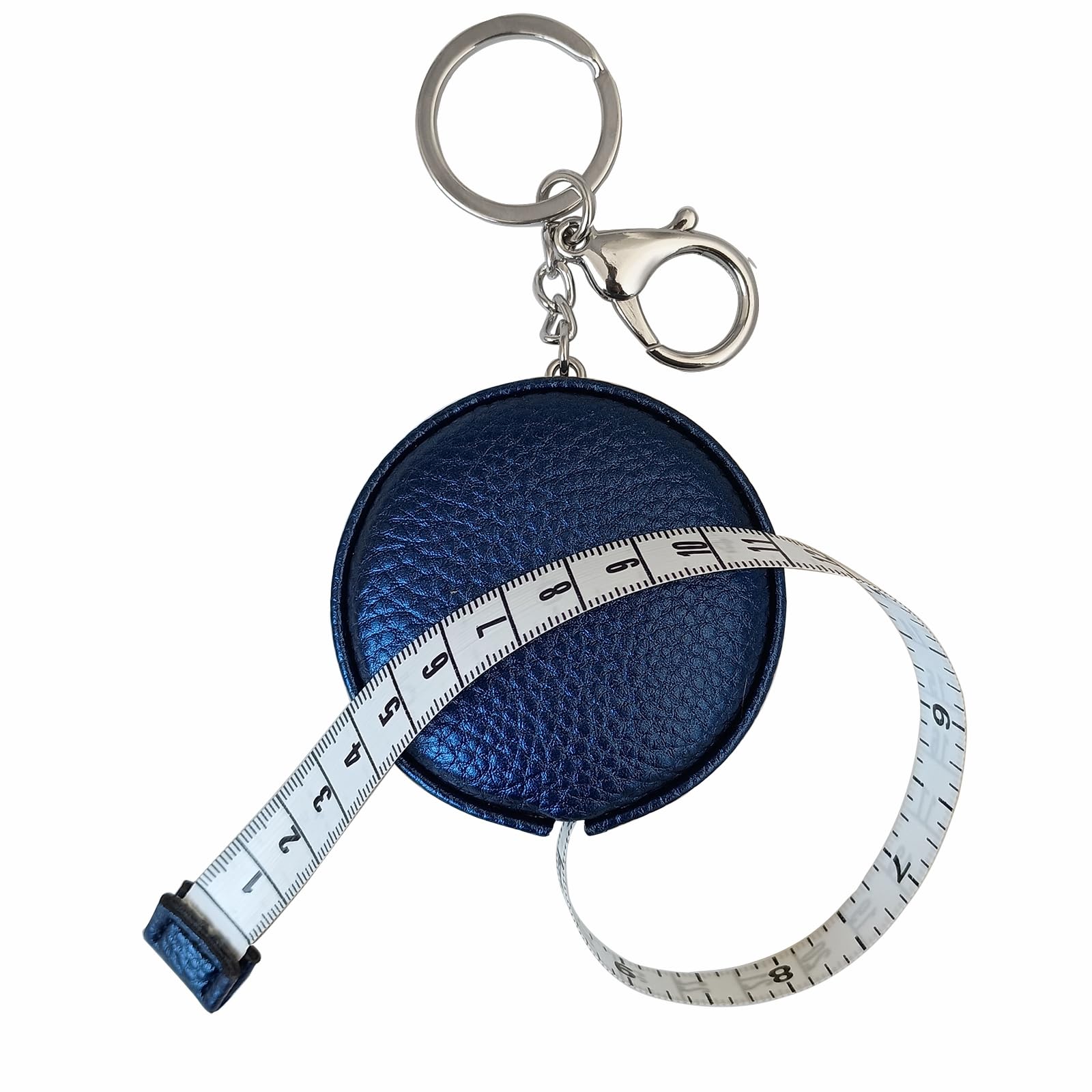 Cinta métrica para medir el cuerpo, doble escala, para costura corporal, regla flexible para mediciones de cuerpo médico, regla, llavero retráctil, mini cinta métrica 300 cm (azul real)
