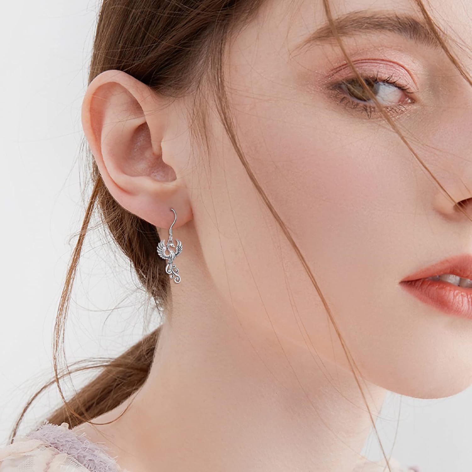 Phoenix/Dragon/Moth/Owl/Wolf/Sun Moon/Horse/Luna Moth/Highland Cow/Wolf Earrings Retro Silver Earrings Jewelry Gifts for Women… - Image 2