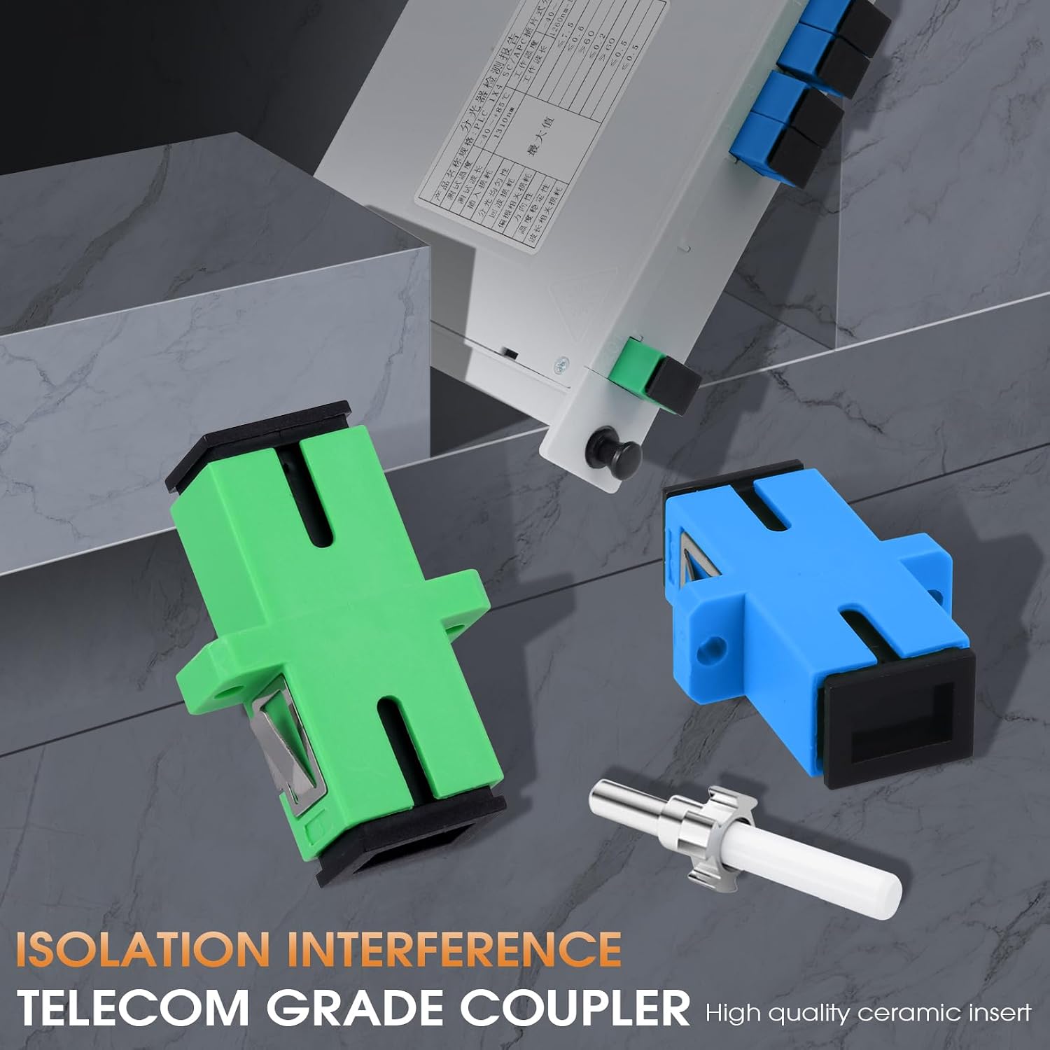 SC/UPC PLC Fiber Optic Splitter 1x4 Cassette Card Inserting, Optic Fiber Splitter for Home Wiring, LAN, Network Rooms, Fiber Distribution Box