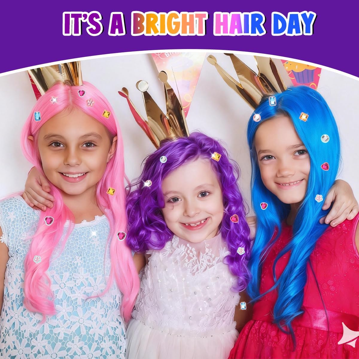 AICase Hair Gem Stamper Kit,Kpop Bling Hair Jewels for Girls Toys or Kpop Demon Hunters Cosplay,Hair Styling Tool with Reusable Shining Diamonds,Birthday Gifts Toys for Girls Ages 3 4 5 6 8-12