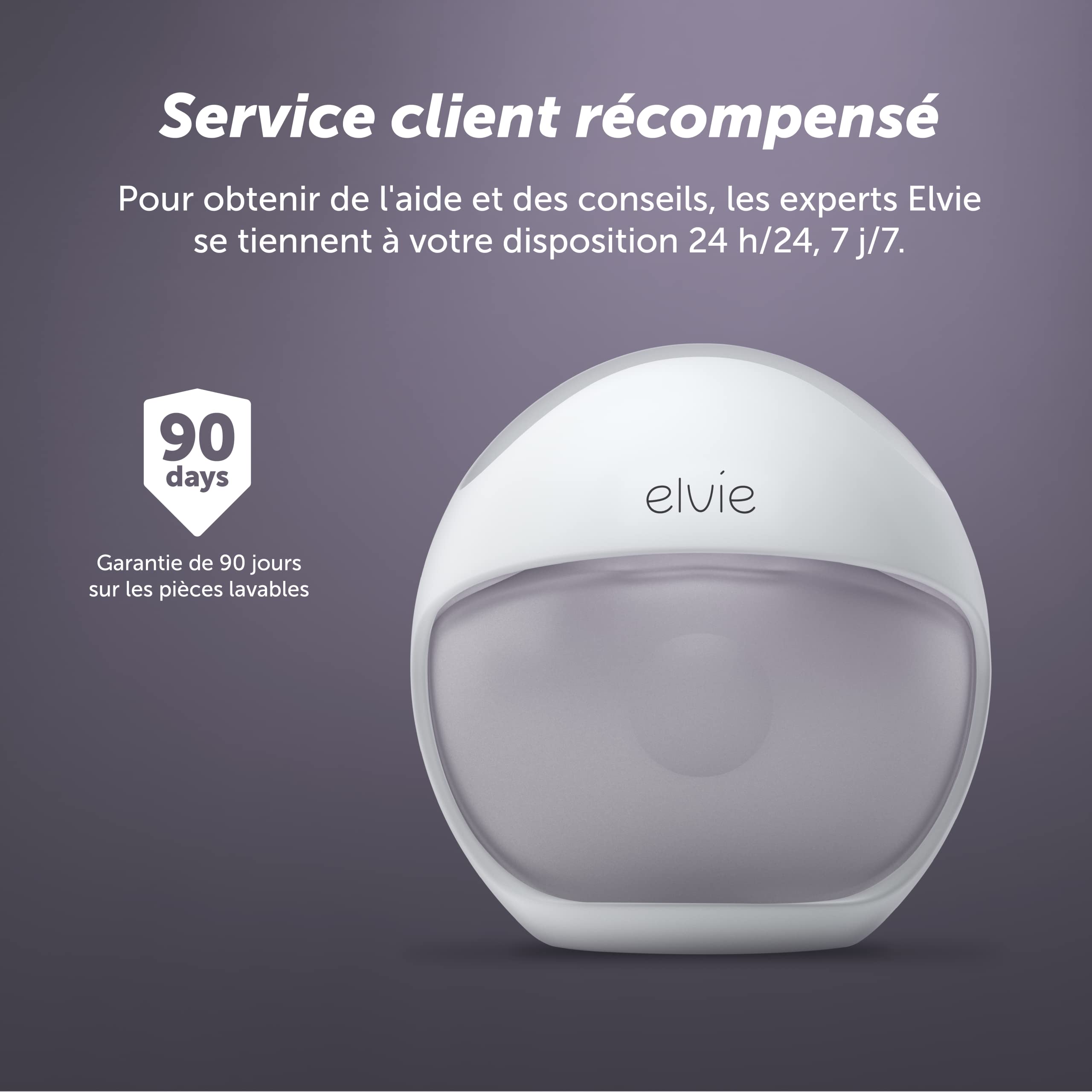 Elvie | Tire lait électrique Elvie Curve | Tire lait portable en silicone pour une expression aisée et mains libre | Succion naturelle agréable et sans effort