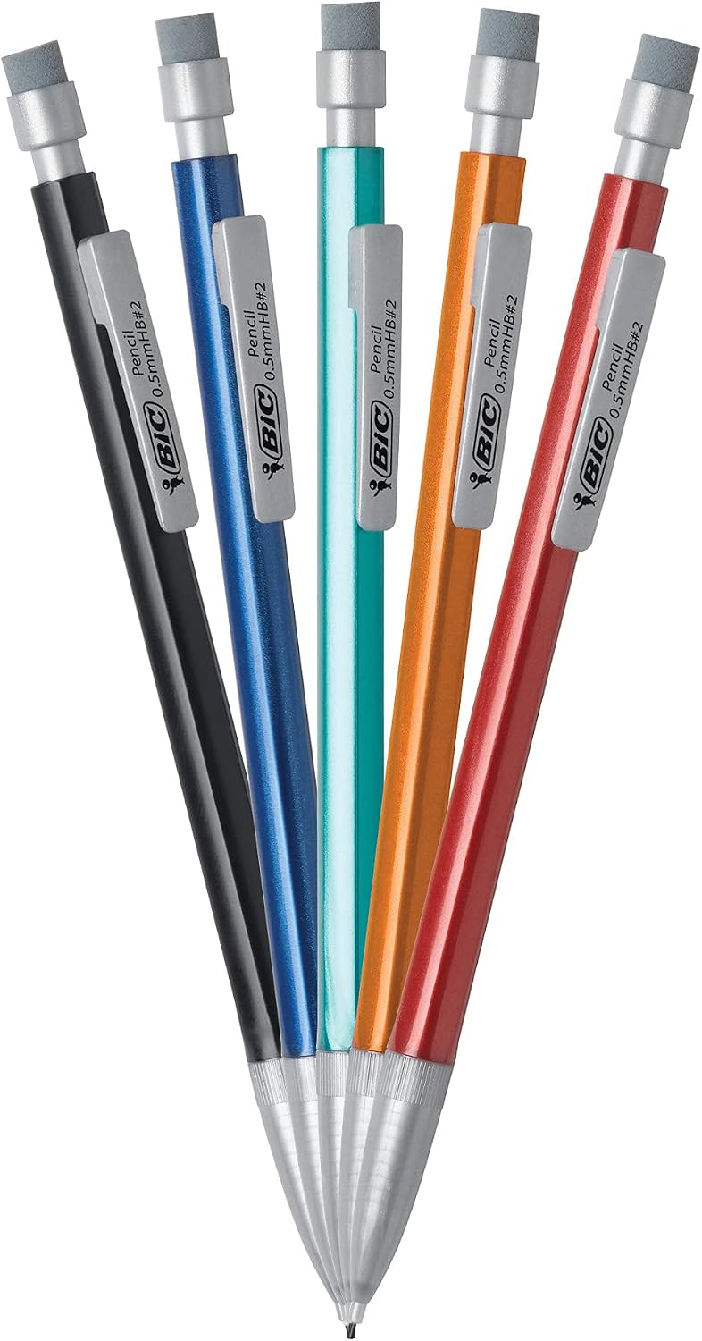 BIC Xtra-Precision Mechanical Pencil, Metallic Barrel, Fine Point (0.5mm), 24-Count
