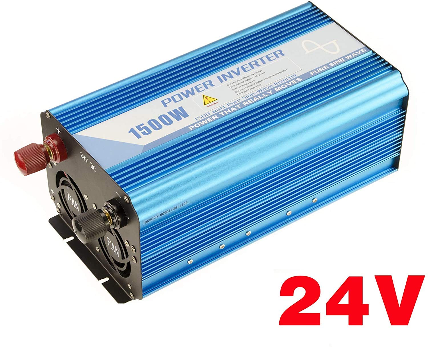 KALEA-INFORMATIQUE Convertidor de tensión de 24V de Entrada a 220V con Onda Pur Sinus. Potencia Continua 1500 Watts, Potencia Pico 3000W