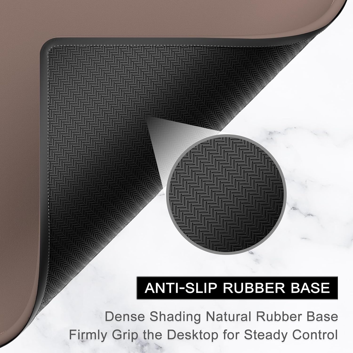 Hsurbtra Mouse Pad, Premium-Textured Square Mousepad 10.2 x 8.3 Inch, Stitched Edge Anti-Slip Waterproof Rubber Pretty Cute Computer Mat for Office Gaming Laptop Women Kids Dark Brown image 4