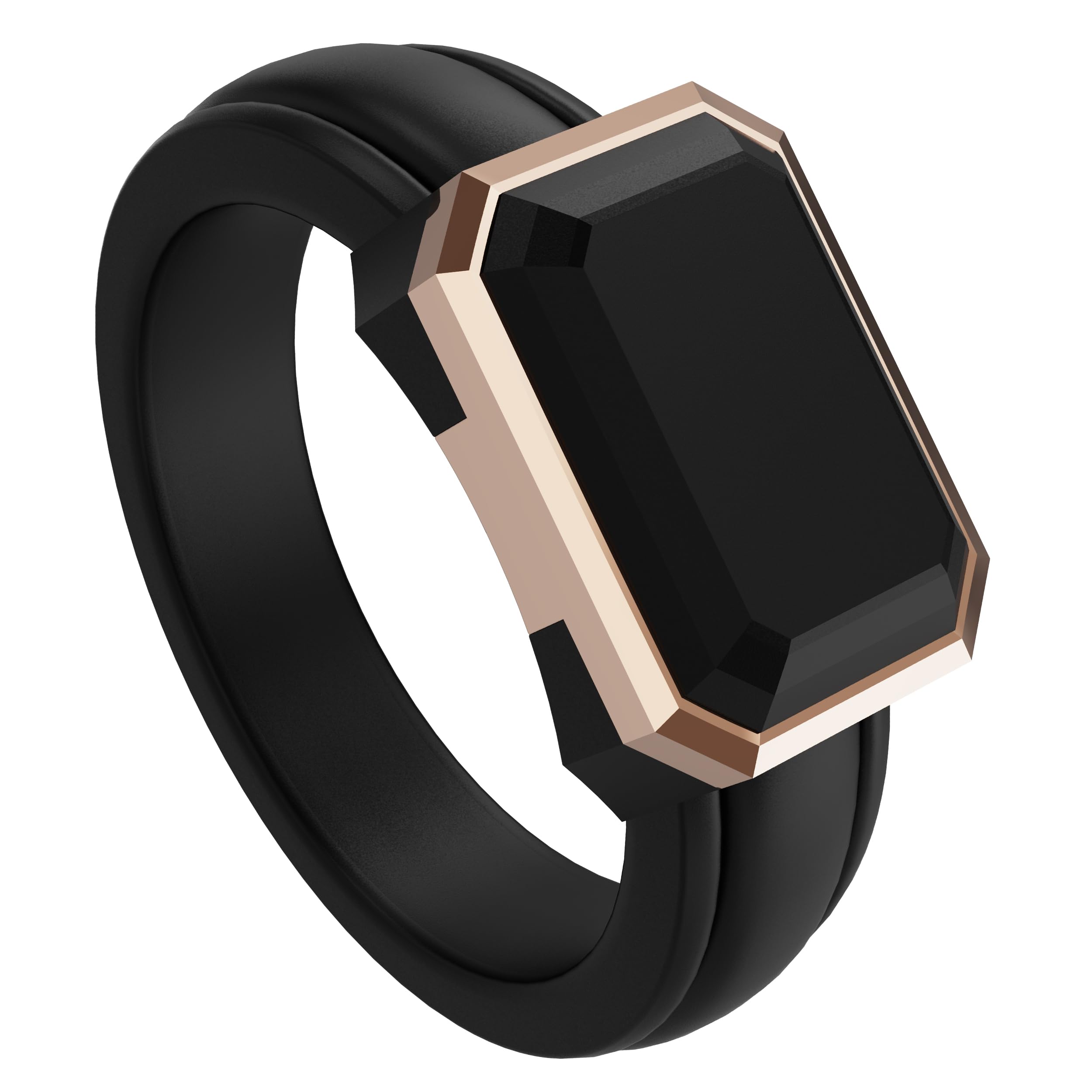 ThunderFit Trinity Stone Silicone Rings for Her - Faux Gemstone Rubber Wedding Engagement Bands for Women's, Variety Multipacks 1-3