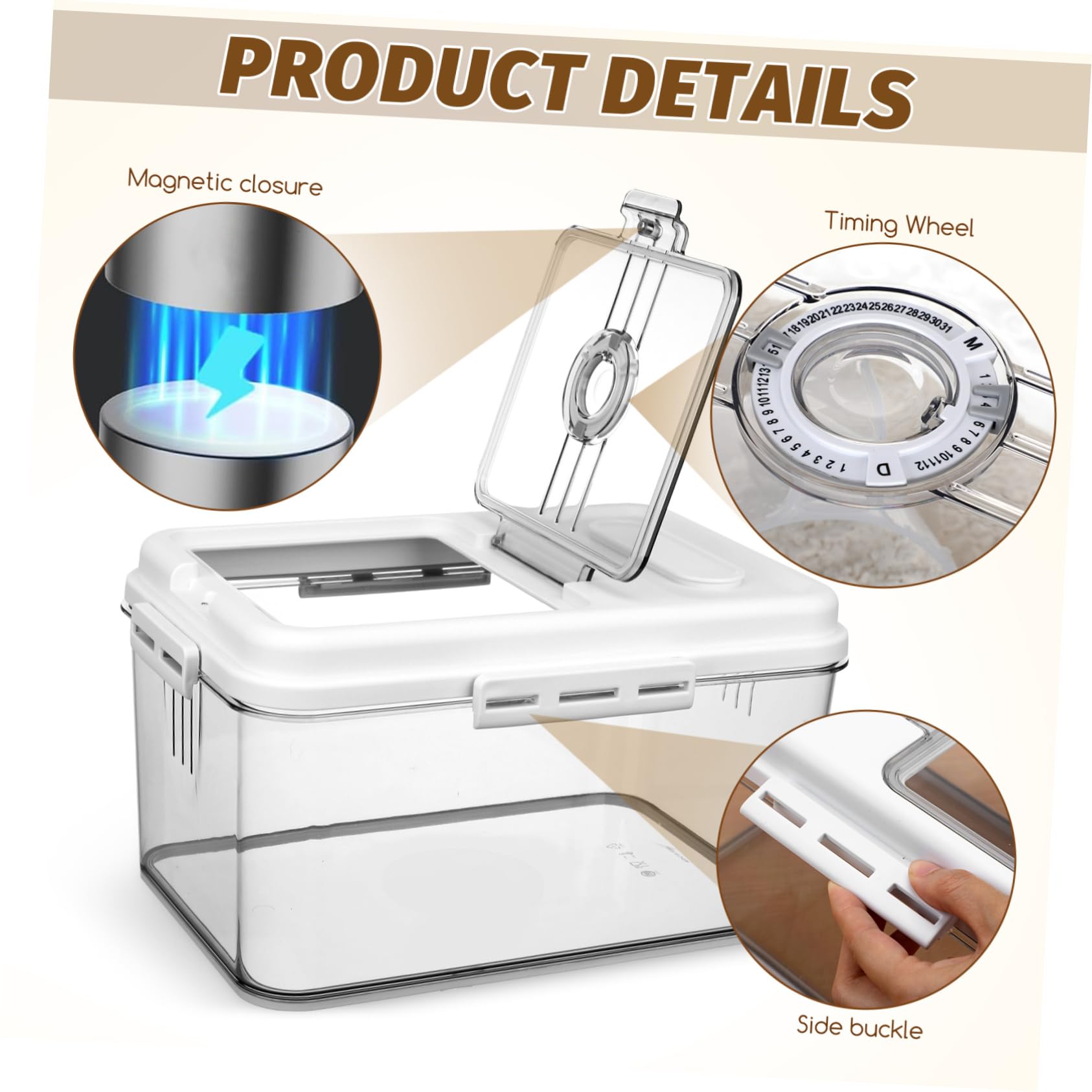 TOPBATHY Contenitore per Riso Ermetico Distributore per Cereali Contenitore per Conservazione di Cibo per Cucina in Materiale Pet Resistente Design Elegante Grande Capacità