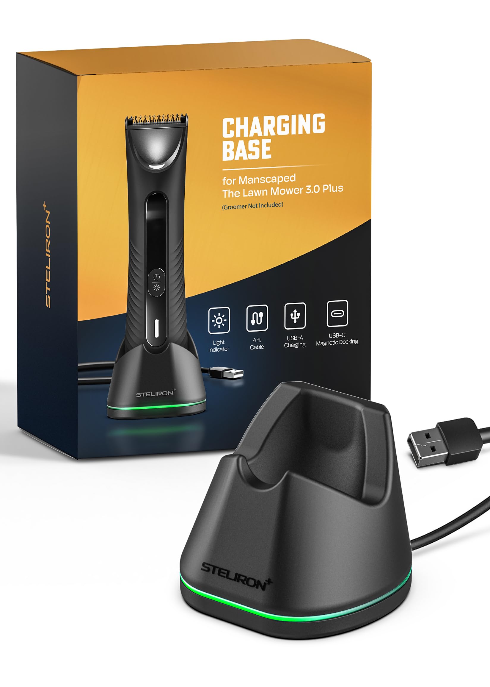 Steliron Charging Stand for Manscaped The Lawn Mower 3.0 Plus (USB Cable) Replacement Charger Dock with LED Indicator