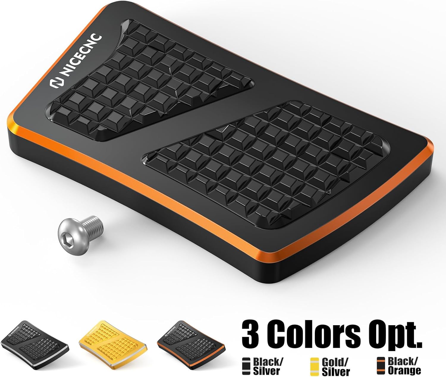 NICECNC Orange Brake Pedal Pad 6061 Solid Aluminum CNC Compatible with Harley Tri Glide CVO/SE FLHTCUTGSE 2020-2022, Road Glide Special FLTRXS 2015-2023, Replacement for 42444-04, See Fitments