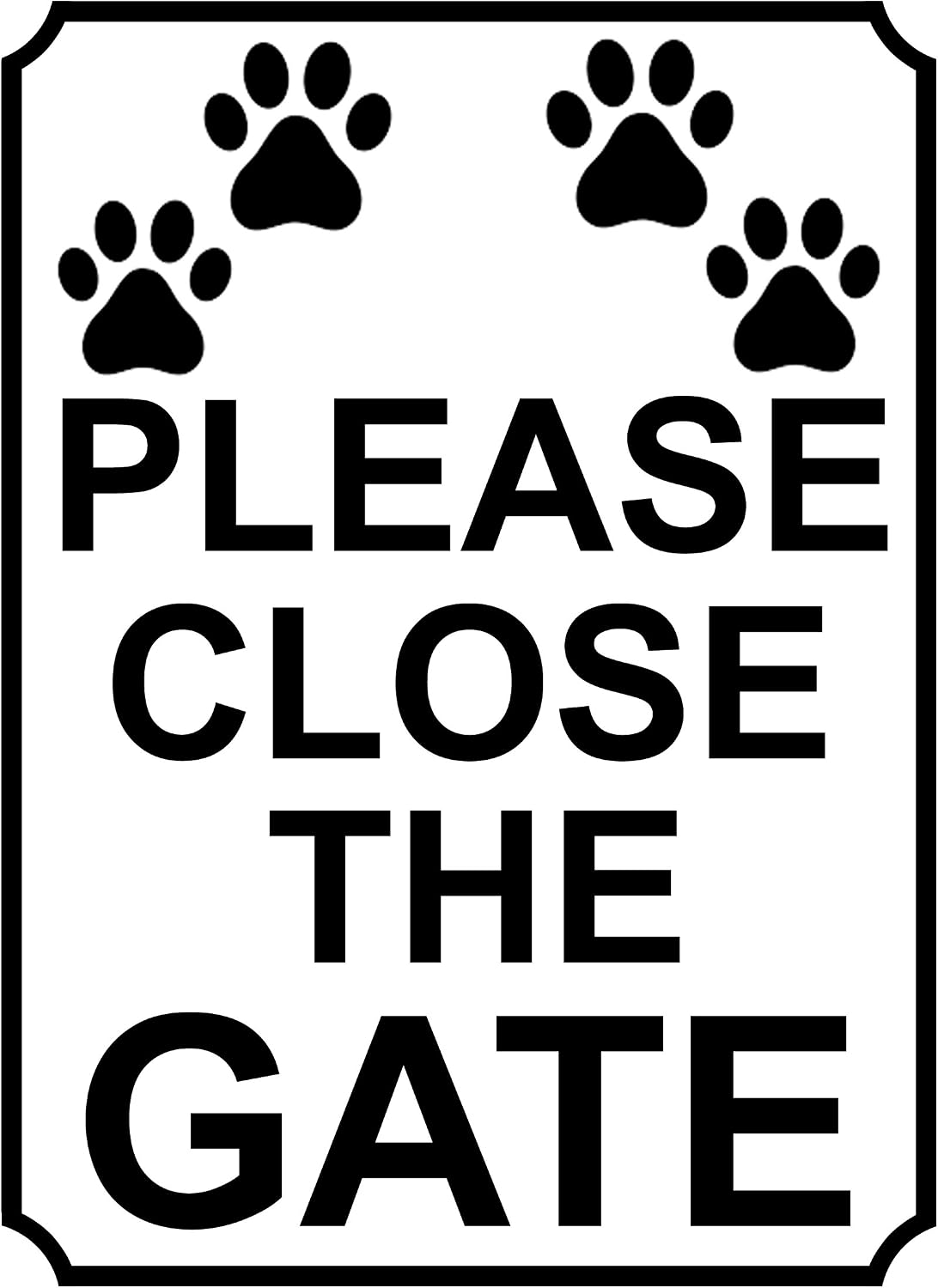 PLEASE CLOSE THE GATE METAL SIGN DOG PAW PRINTS THEME 150MM X 115MM (19H1S), Paw Print 2