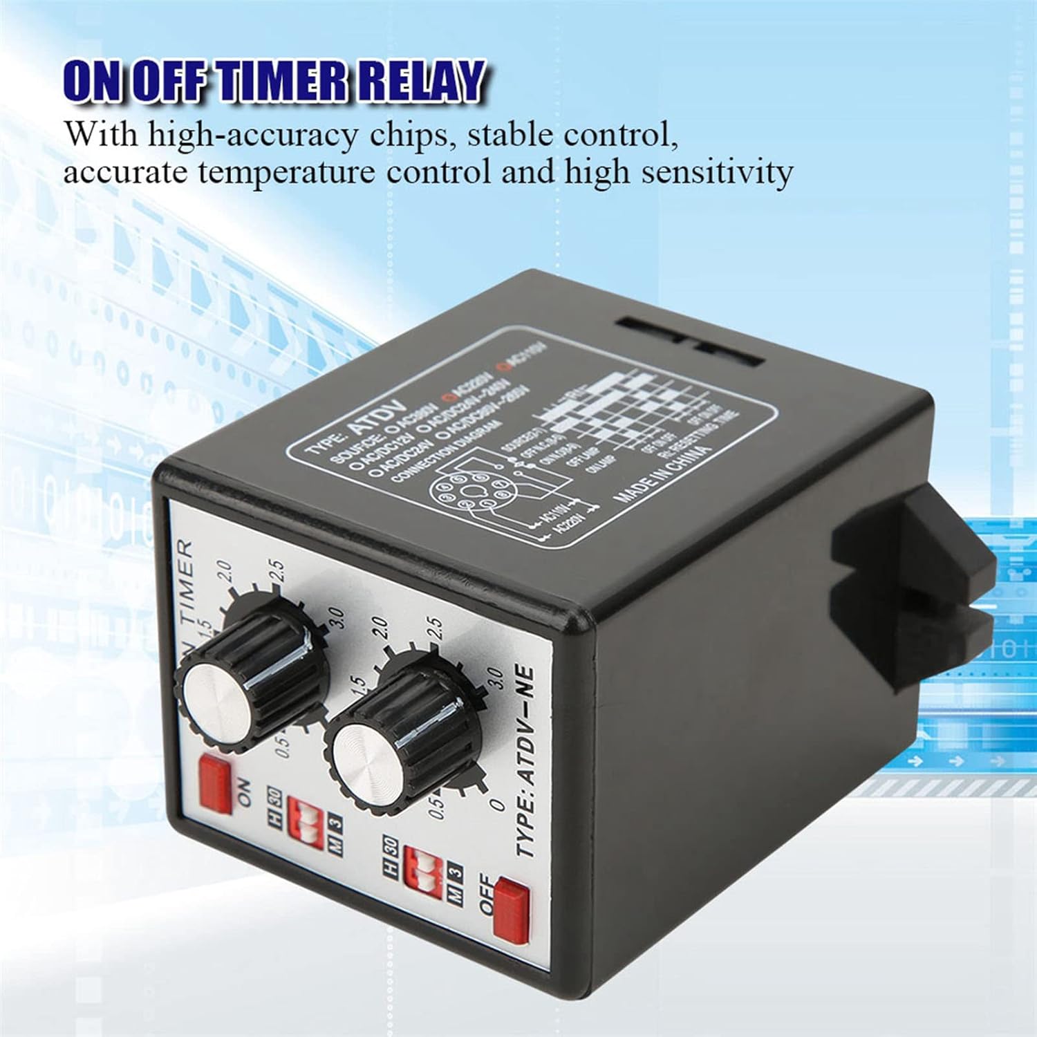 Oumefar Multi-Section Short Period Repeat Cycle Timer Intermittent Timer Twin Timer Relay Control Knob Control On Off Timer Relay ATDV-NE AC110V 220V