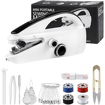 Handheld Sewing Machine, Portable Mini Electric Stitcher | Compact & Lightweight, Dual Speed for Thick/Thin Fabrics, Ideal for Home DIY, Quick Repairs, and Travel Use