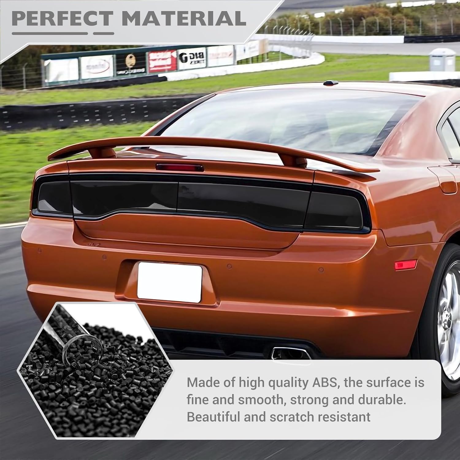 JeCar Tail Light Cover Smoked Tail Light Guard for 2011 2012 2013 2014 Dodge Charger Exterior Accessories