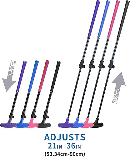 Miniatura 7 de KOFULL Putter para niños, 4 o 2 piezas, mini putter de golf ajustable a la altura perfecta, putters de golf fáciles de usar, putters bidireccionales
