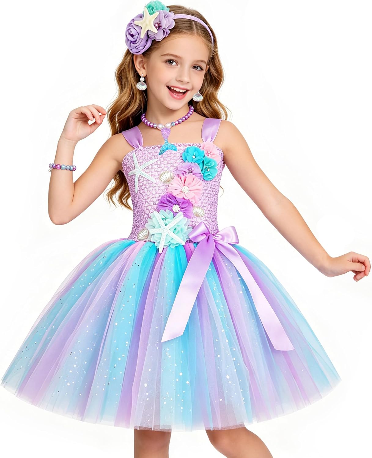 Mermaid Costume for Girls Birthday Party Gifts Halloween Tutu Princess Dress Outfits