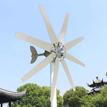 400W 12V 24V 48V Wind Turbine With 8 Blades Wind Generator for Home Use Low Noise High Efficiency With Controller for Homes Energy Supplementation,24V