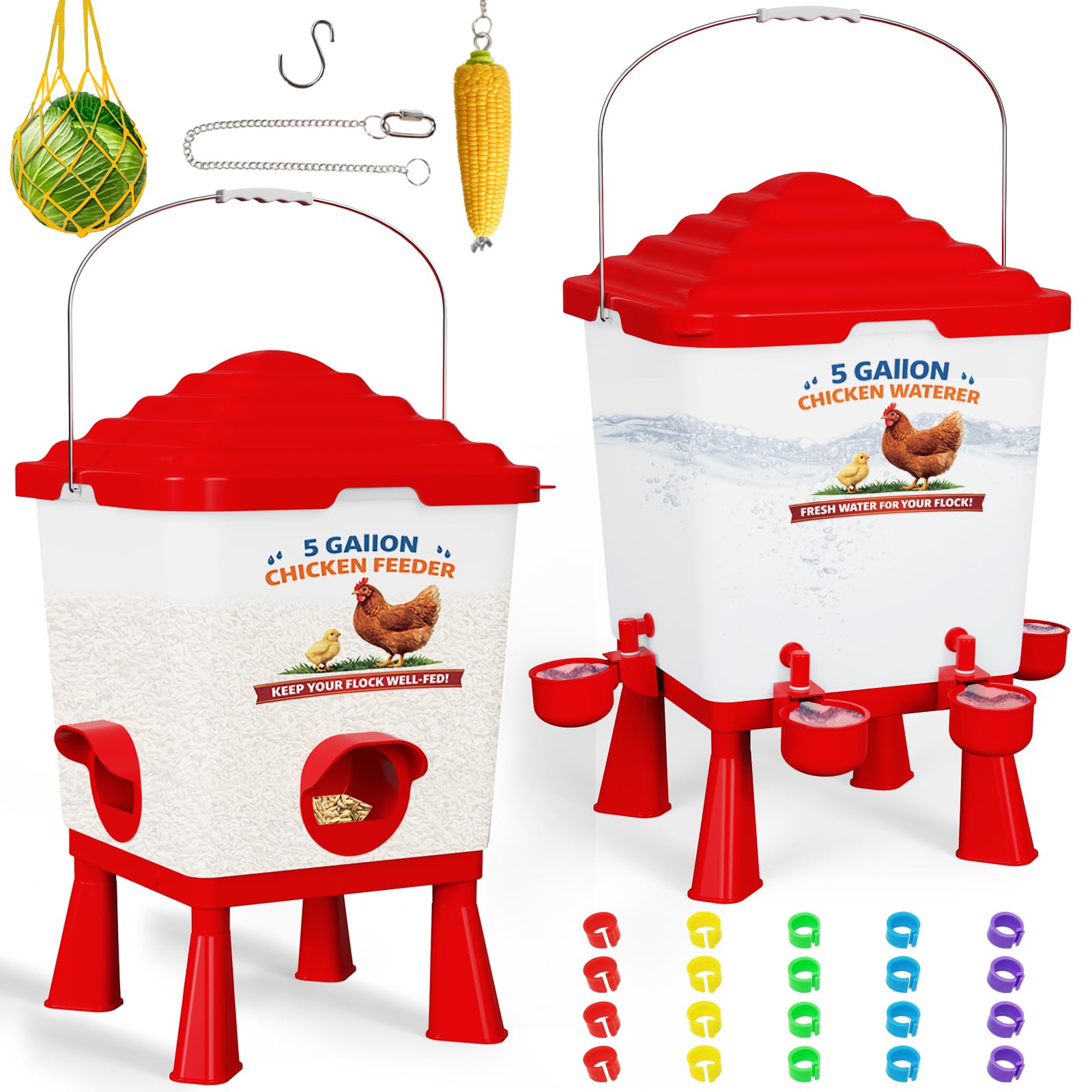 5 Gallon Automatic Chicken Waterer Cups