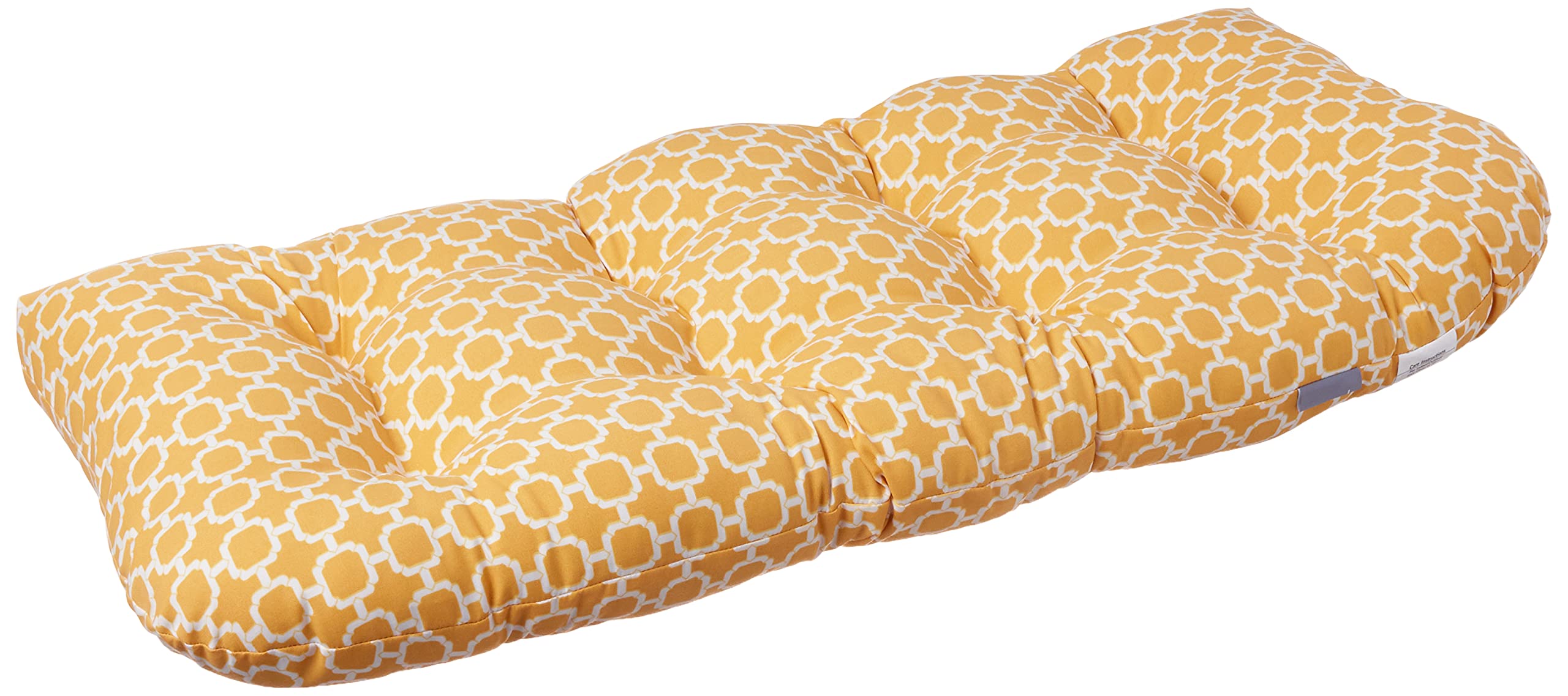 Pillow Perfect 450360 Outdoor/Indoor Hockley Banana Tufted Loveseat Cushion, 44" x 19", Yellow