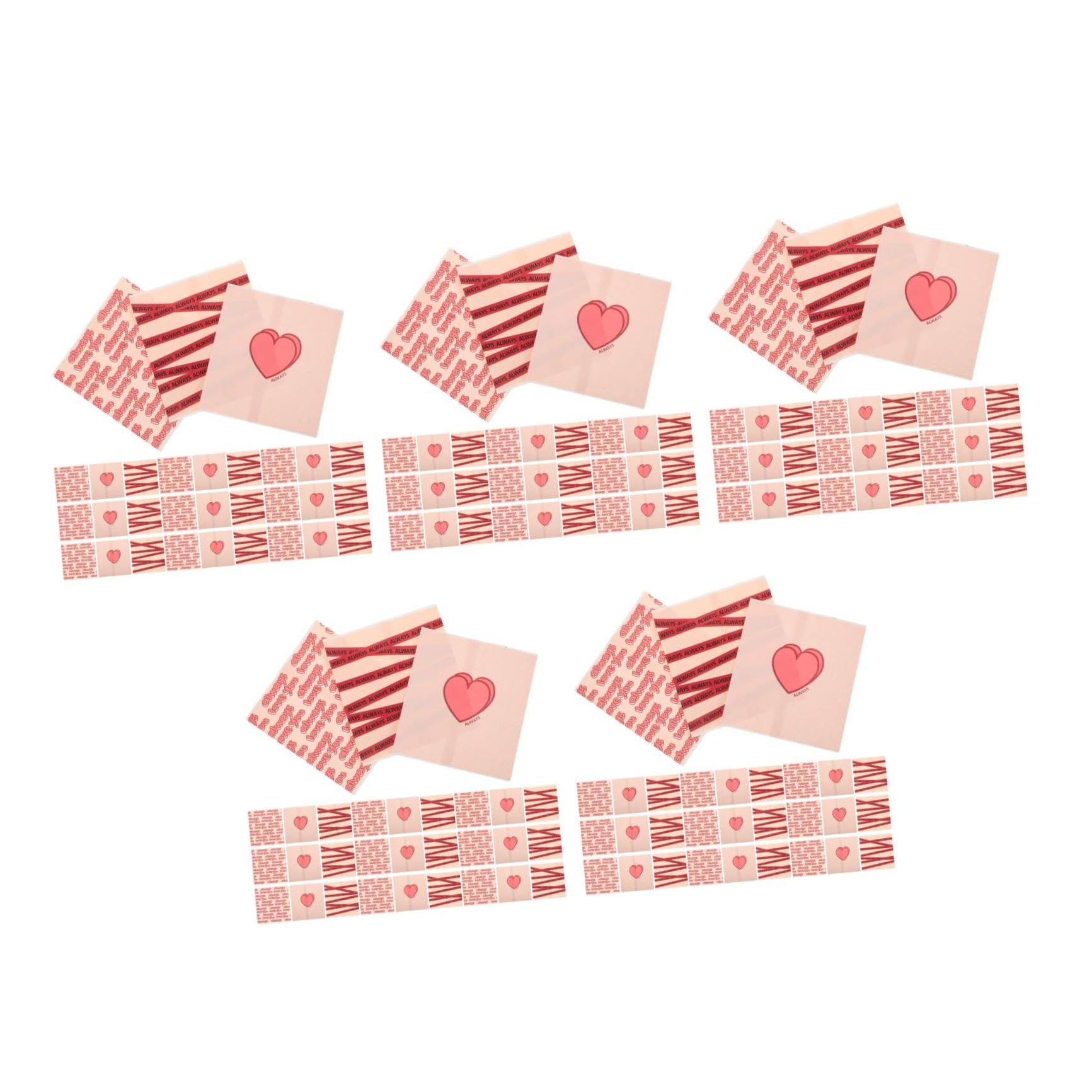 VALICLUD 5 Set Adoro Il Sacchetto Di Carta A Nastro Inglese Borsa Snack Multifunzione Sacchetto Di Prodotti Da Forno Sacchetti Per Biscotti Piccoli Sacchetti Di Caramelle 30 Pezzi * 5