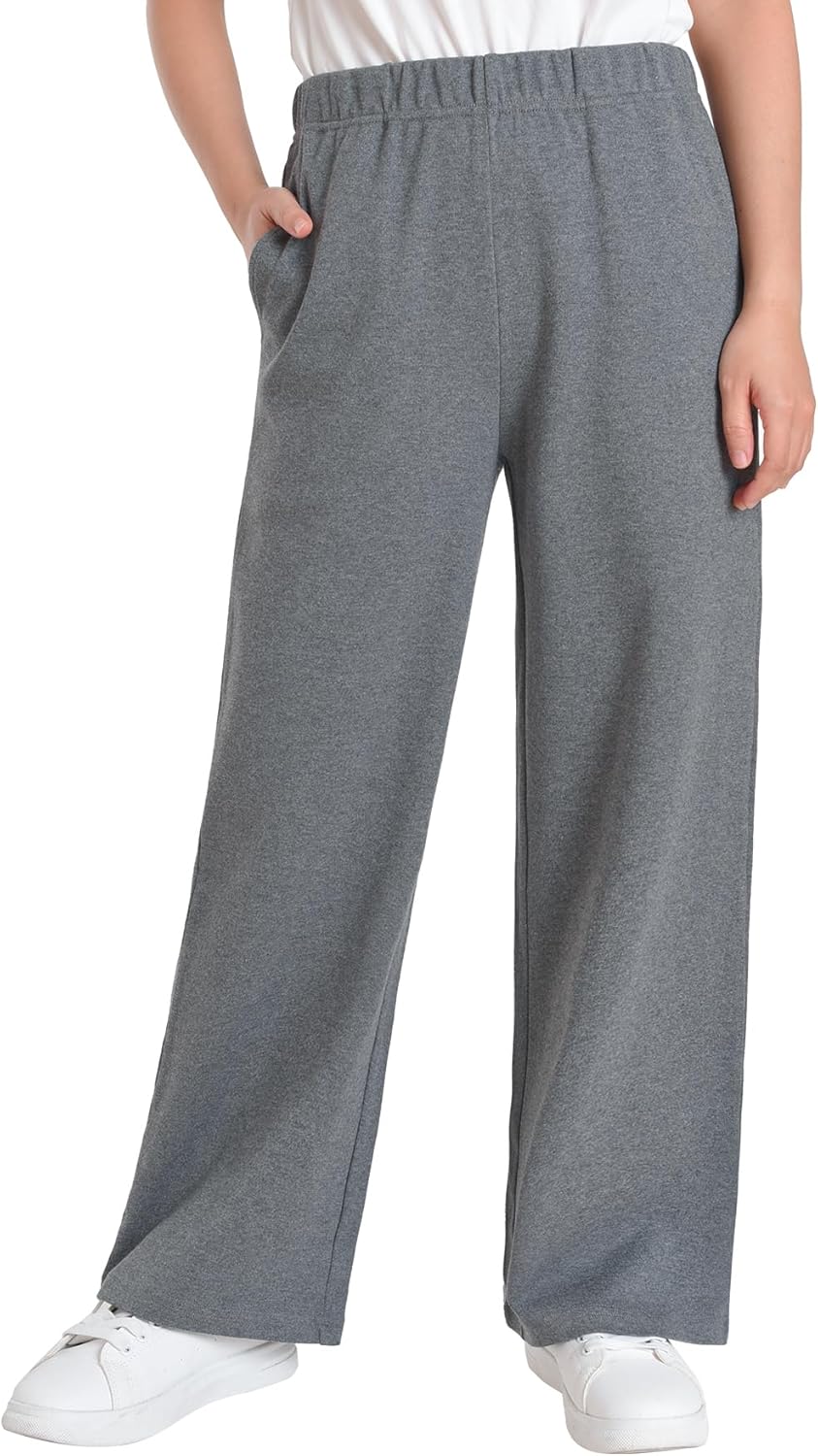 Weintee Women's Petite Wide Leg Knit Pants with Pockets