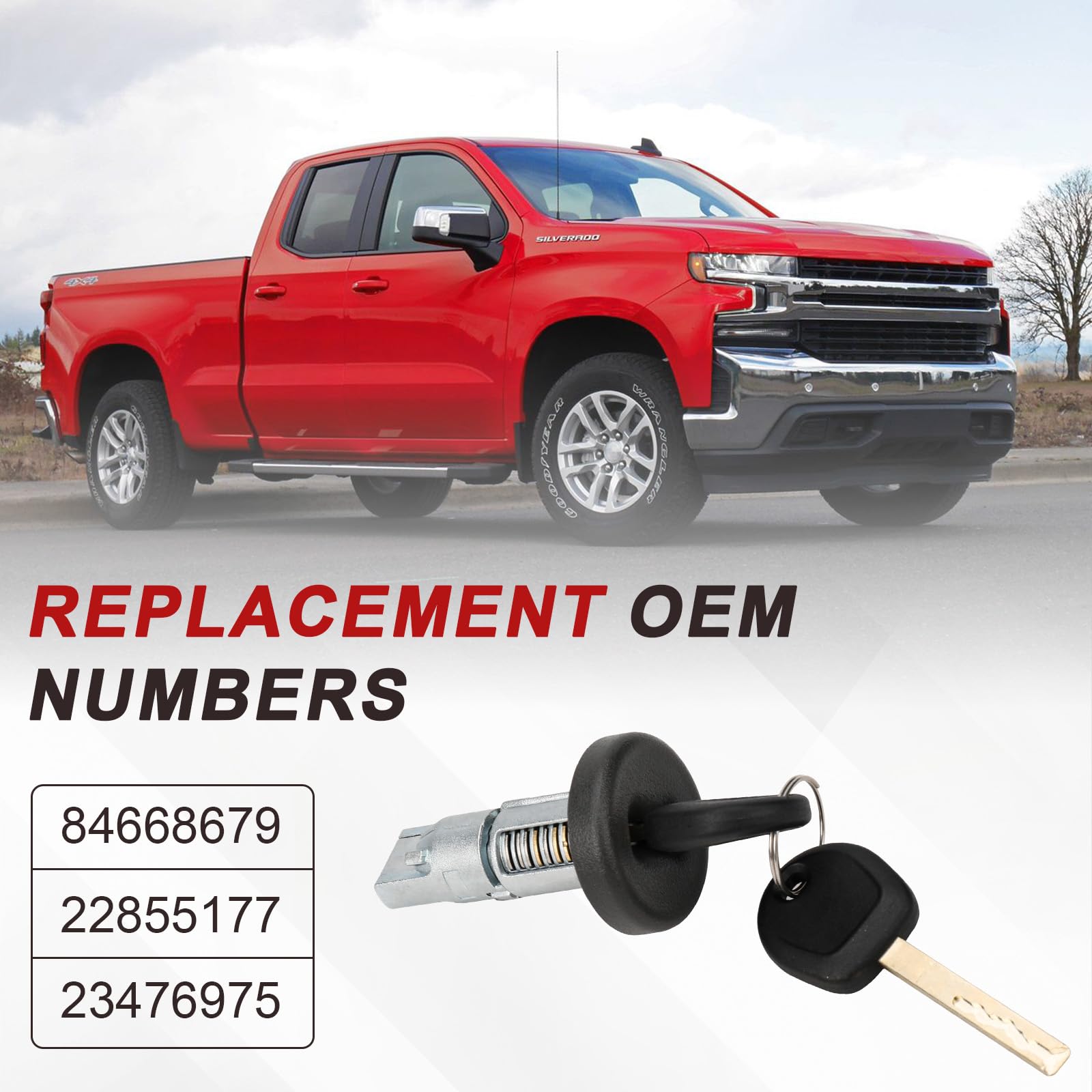 NEW GMC OEM IGNITION SWITCH LOCK CYLINDER + 2 DOOR LOCK CYLINDER + 2